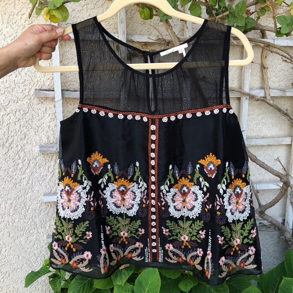 Anthropologie Nalini Embroidered Tank